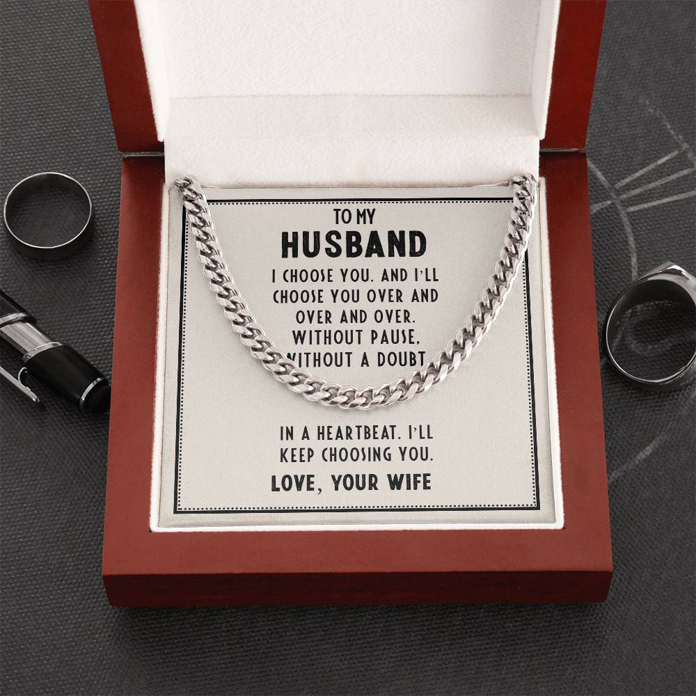 Cuban Link Chain - For Husband I Choose You