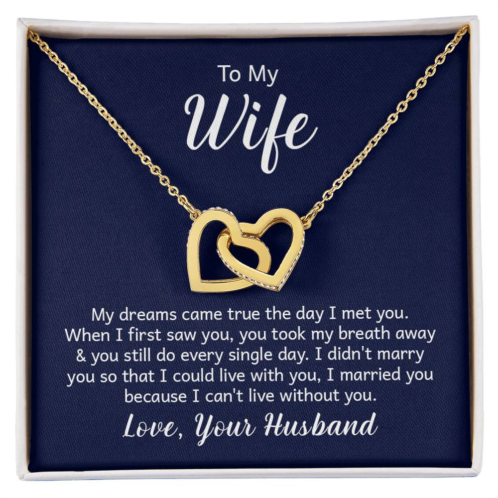 Make Your Wife Love You on Valentines Day w this Interlocking Heart Necklace /18k