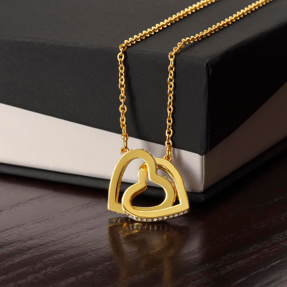 Make Your Wife Love You on Valentines Day w this Interlocking Heart Necklace /18k