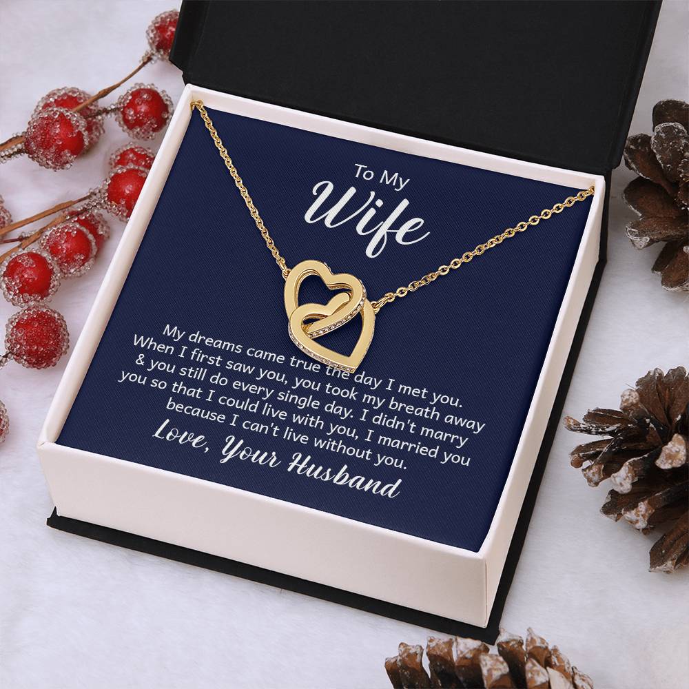 Make Your Wife Love You on Valentines Day w this Interlocking Heart Necklace /18k