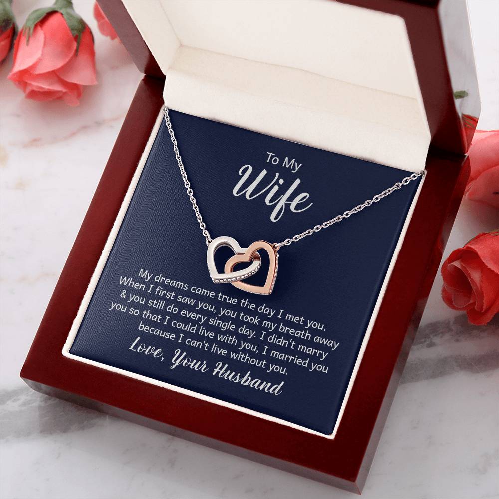 Make Your Wife Love You on Valentines Day w this Interlocking Heart Necklace /18k