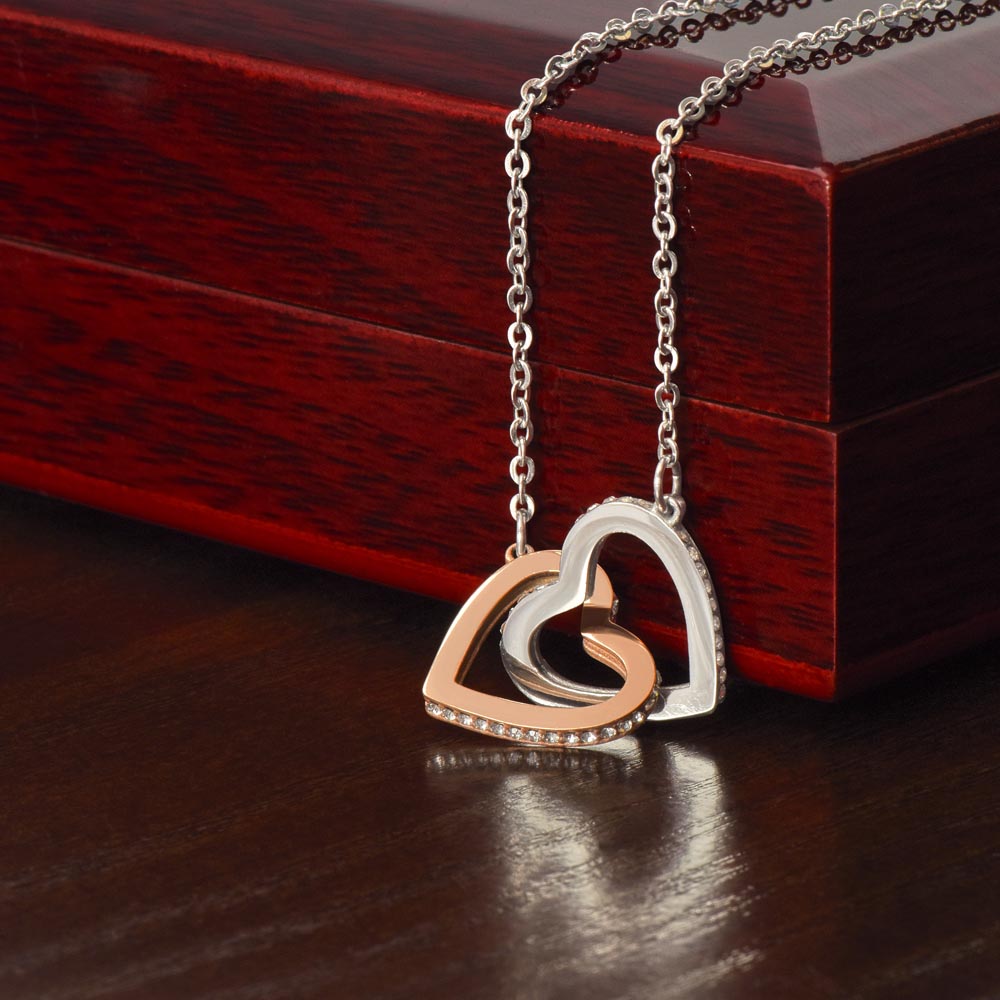 Make Your Wife Love You on Valentines Day w this Interlocking Heart Necklace /18k